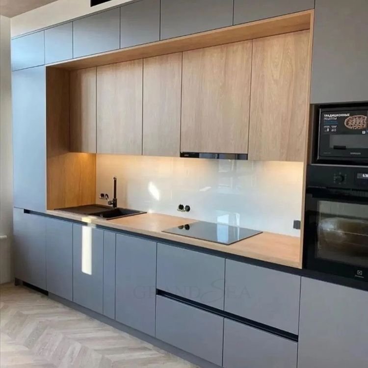 American Classical Style High Quality Espresso Solid Wood Kitchen Cabinet Design