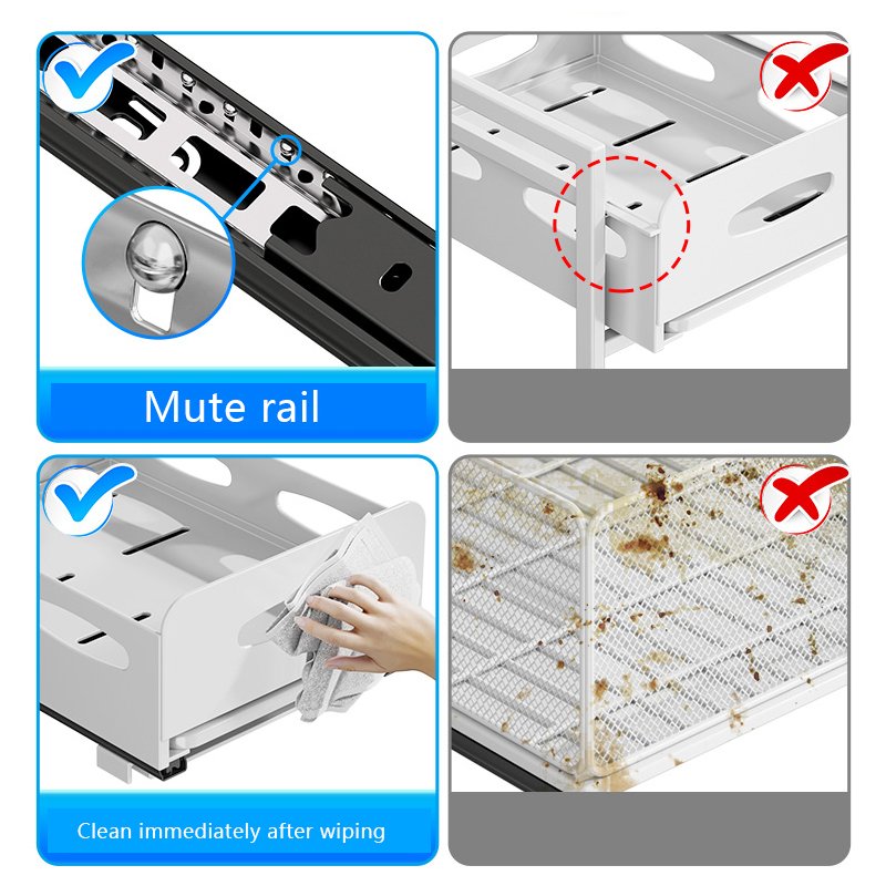Good Quality Top Kitchen Dish Rack Multifunctional Drawer Organizer Rack Bowl And Plate Draining Pull-Out Basket