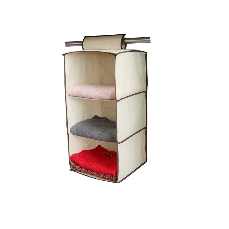Non-woven Space Saving Collapsible Shelves Hanging Closet Organizer with Drawers on wall