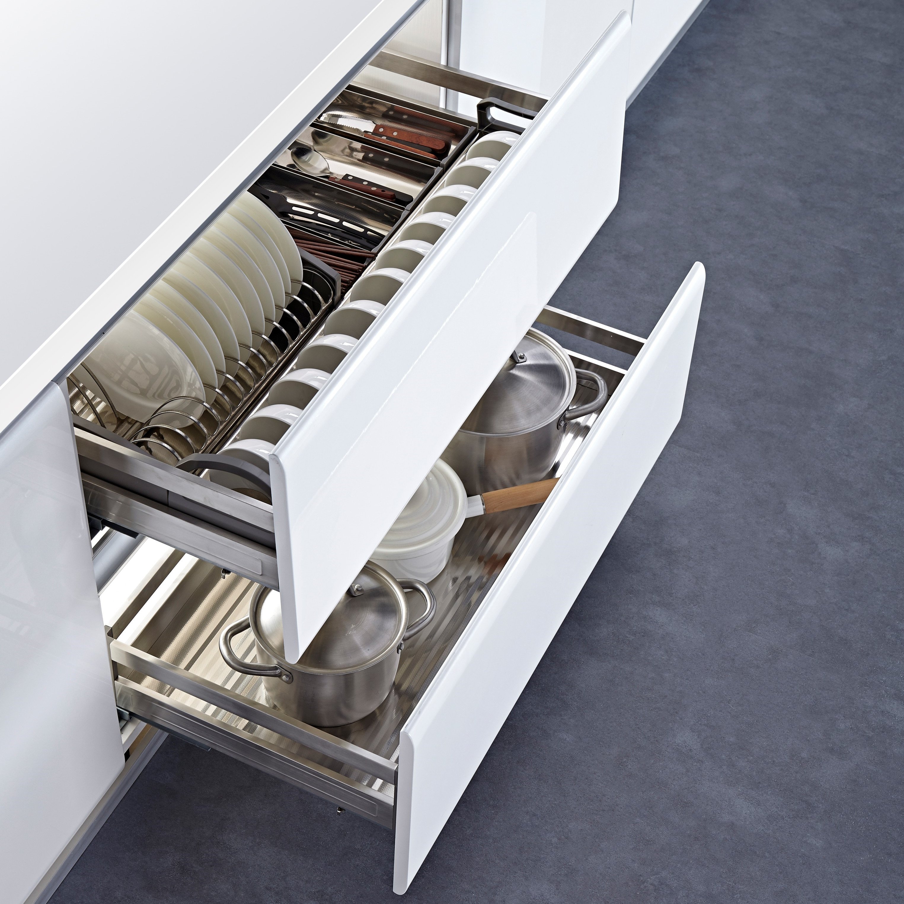Hot Selling Organizer Drawer 2 Tier Kitchen Cabinet pull out basket kitchen drawer sliding basket cabinet