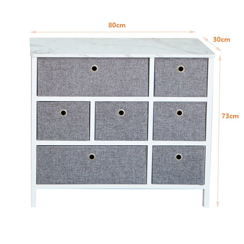 7 Drawer Foldable Minimalist Dresser Storage Tower for Bedroom Living Room Farmhouse Entry Home Bar or Apartment