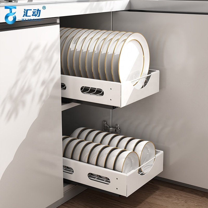 Kitchen Bowl plates Organizer shelf dinnerware trays cup Multifunctional Tableware Kitchenware drawer pull basket storage rack