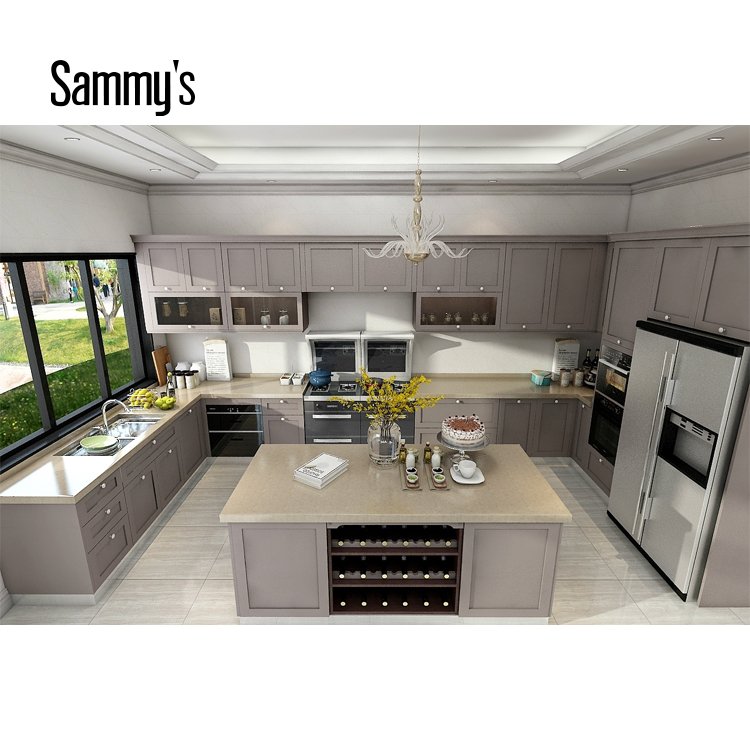 AK1655 kitchen units in guangzhou l shaped modular kitchen designs
