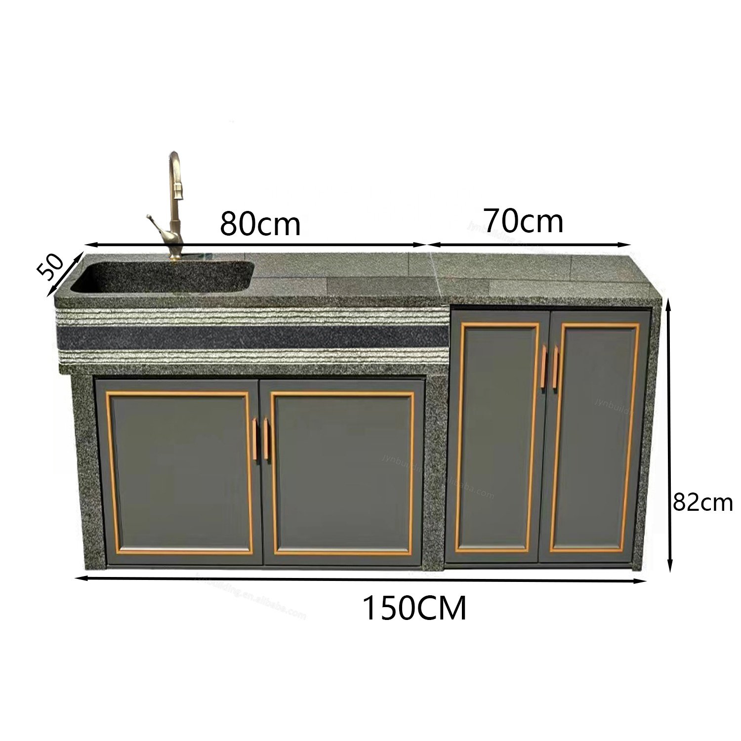 Outdoor garden barbecue washbasin courtyard storage cabinet marble vegetable sink kitchen operation workbench kitchen cabinets