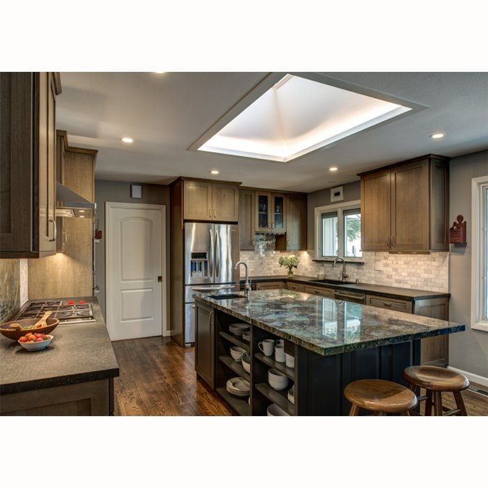 Elegant custom built wooden island design ideas euro shaker style modern grey kitchen cabinets