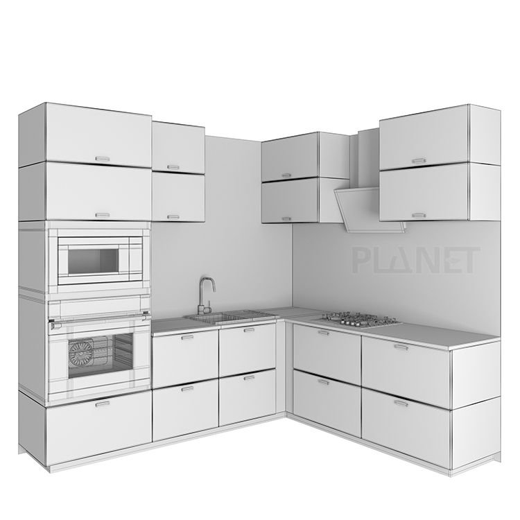China Popular Small Kitchen Design Modern Kitchenette Set Melamine Kitchen Cabinet Cheap