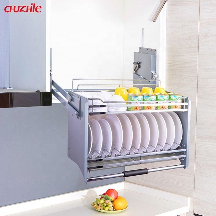 Kitchen Accessories Metal Wire Lift Basket elevator basket Put Down Basket