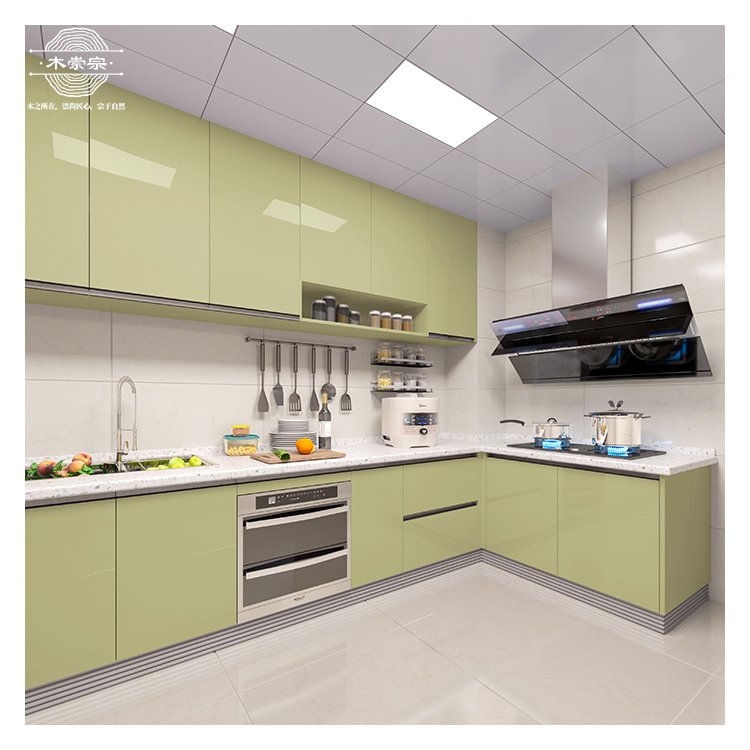 kitchen cabinets high gloss mdf kitchen cabinet modern modular prefab kitchen cabinet cupboards unit set Custom rta furniture