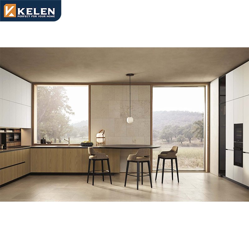 KELEN 2024 contemporary kitchen cabinets for supplier modular pantry customization modern wood formica kitchen cabinet