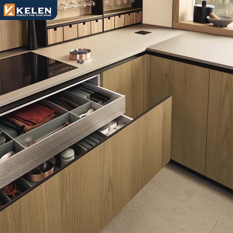 KELEN 2024 contemporary kitchen cabinets for supplier modular pantry customization modern wood formica kitchen cabinet