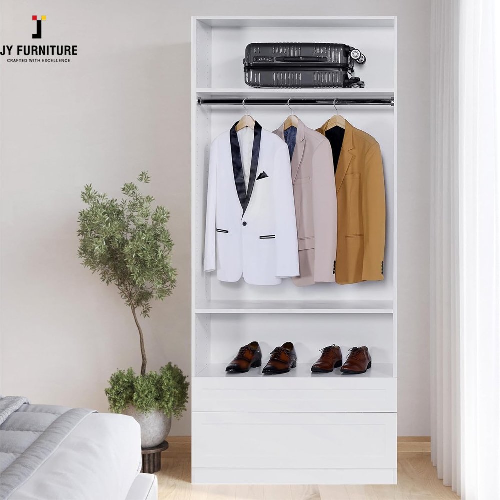JY Modern Freestanding Hardwood Wardrobe Closet with Shelves Vietnamese Furniture for Bedroom & Hotel from Viet Nam