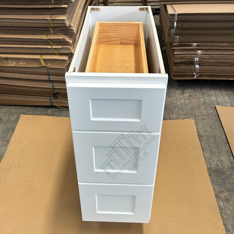 China/Vietnam Factory Wholesale RTA Ready To Assemble Kitchen Cabinets Painting Solid Wood Kitchen Base Cabinets With Drawers