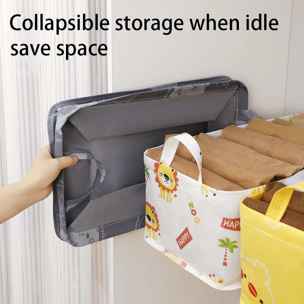 Wholesale Portable Wardrobe Storage Boxes Bins Non-Woven Fabric Foldable Toys Clothes Basket Drawer Organizer