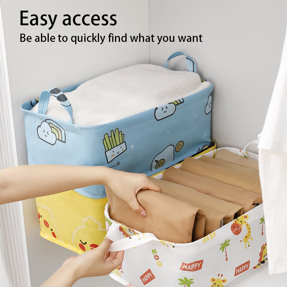 Wholesale Portable Wardrobe Storage Boxes Bins Non-Woven Fabric Foldable Toys Clothes Basket Drawer Organizer