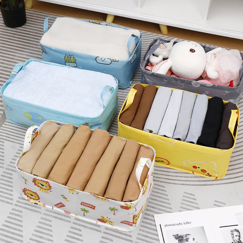 Wholesale Portable Wardrobe Storage Boxes Bins Non-Woven Fabric Foldable Toys Clothes Basket Drawer Organizer