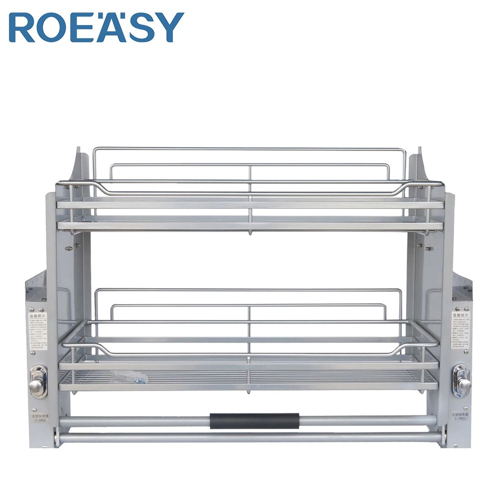 ROEASY Kitchen Drawers Sliding Basket Organizer Cupboard Lifter Kitchen Elevator Pull Basket