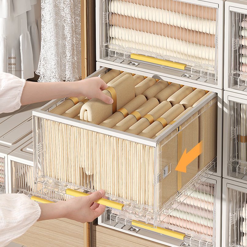 New Design Concept Storage Organizer Beige Drawer Can Fold Save Space Fast Folding Storage Boxes & Bins Collapsible