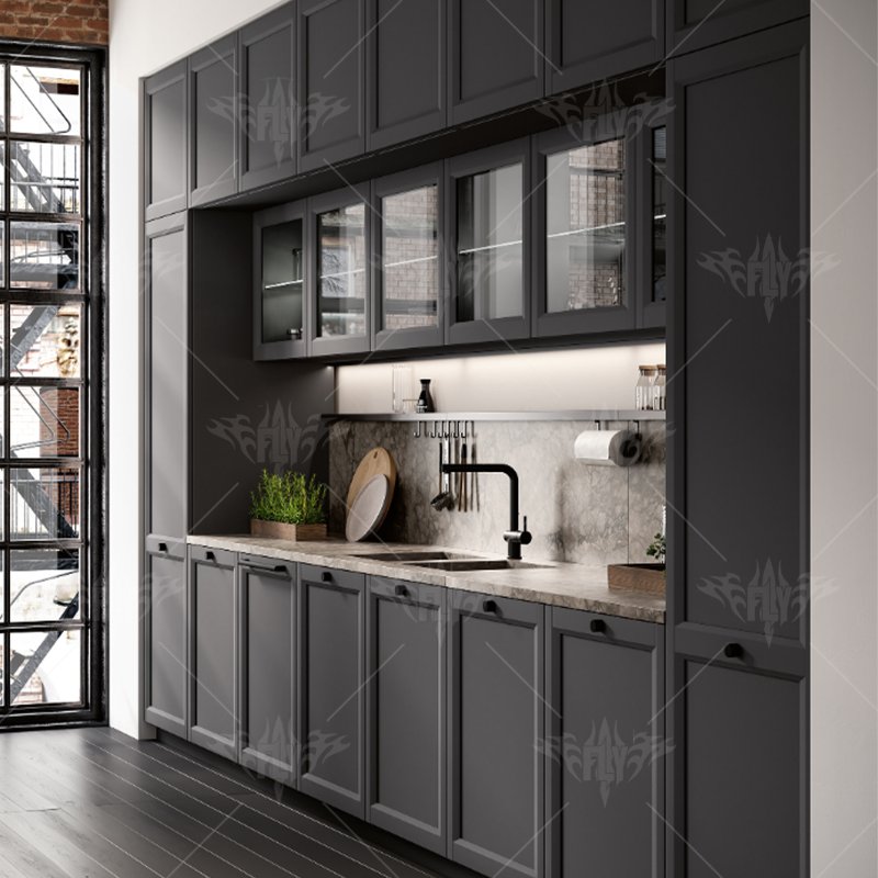 Home Luxury Furniture Classic Design French Style Real Timber Solid Wood Kitchen Cabinet Carcase Marble White Accessories