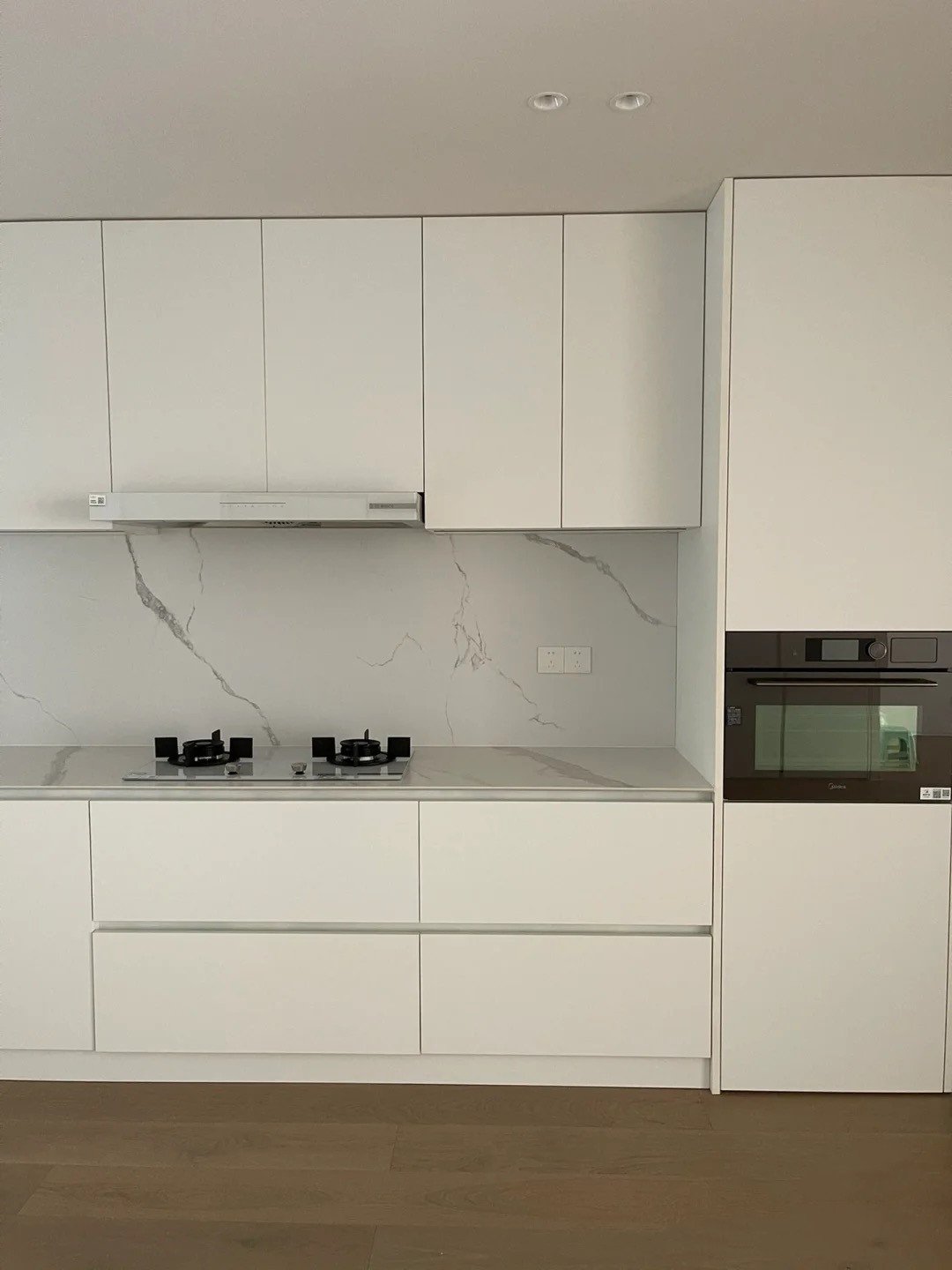 Factory Hot Price Open Modern Large space Complete full set of matt white kitchen cabinets & accessories armario de cozinha