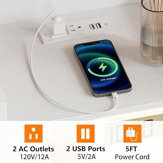 Luxury Multifunctional Storage Drawers Organizer Led Nightstand for Bedroom with USB Plug