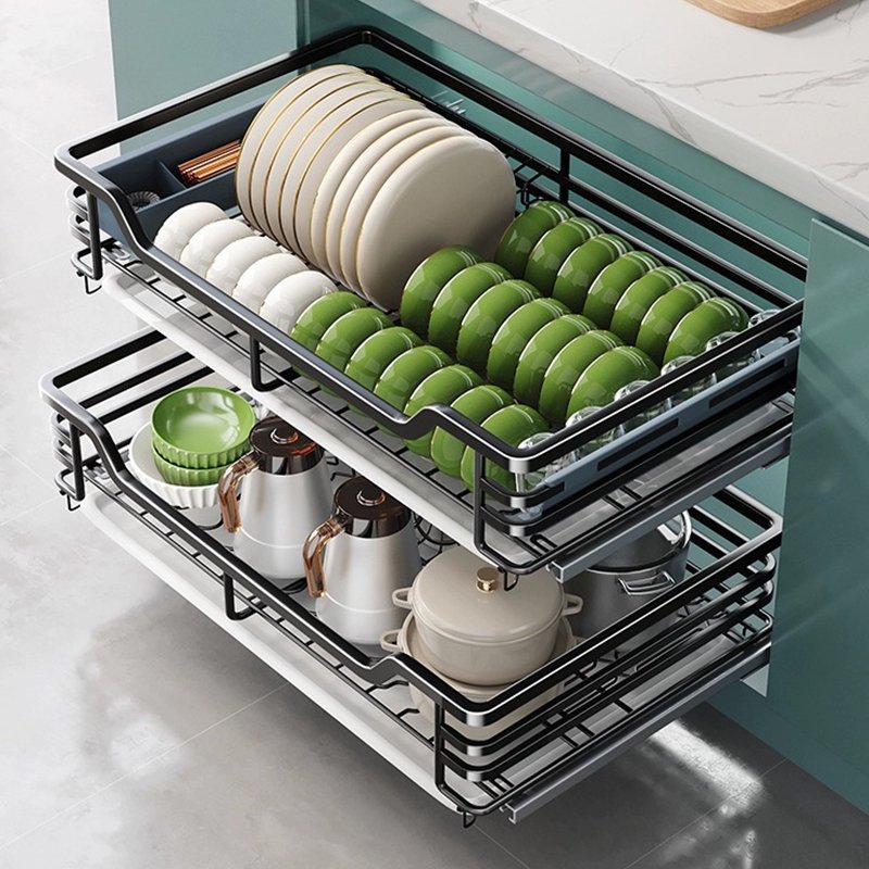 Factory Direct Heavy Duty Kitchen Cabinet Drawer Pull Out Sliding Pantry Shelves Drawer Storage Organizer Basket for Kitchen