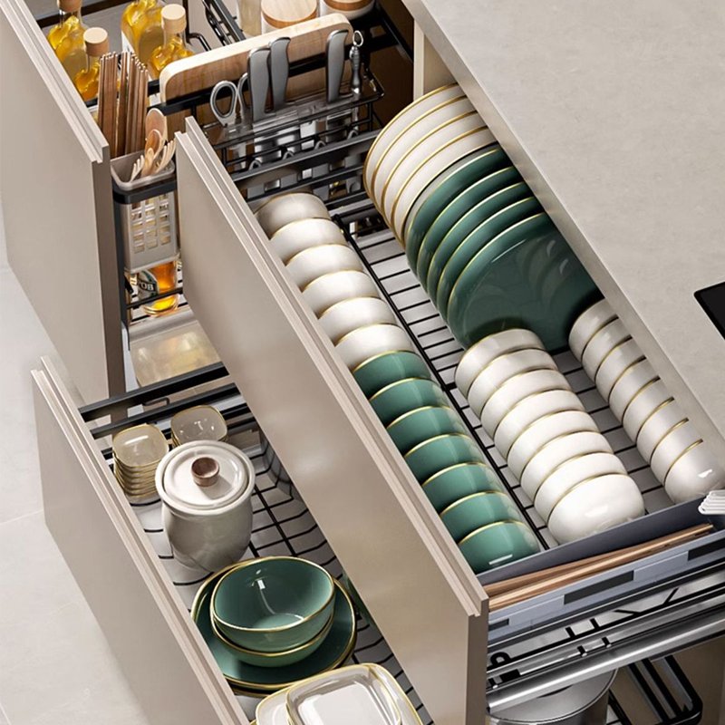 Factory Direct Heavy Duty Kitchen Cabinet Drawer Pull Out Sliding Pantry Shelves Drawer Storage Organizer Basket for Kitchen