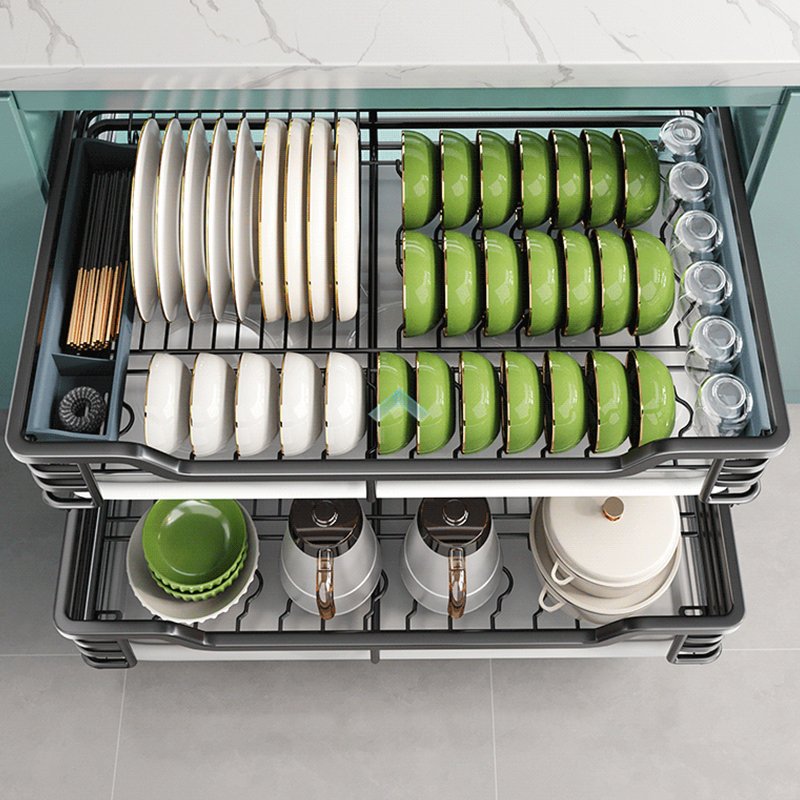 Factory Direct Heavy Duty Kitchen Cabinet Drawer Pull Out Sliding Pantry Shelves Drawer Storage Organizer Basket for Kitchen