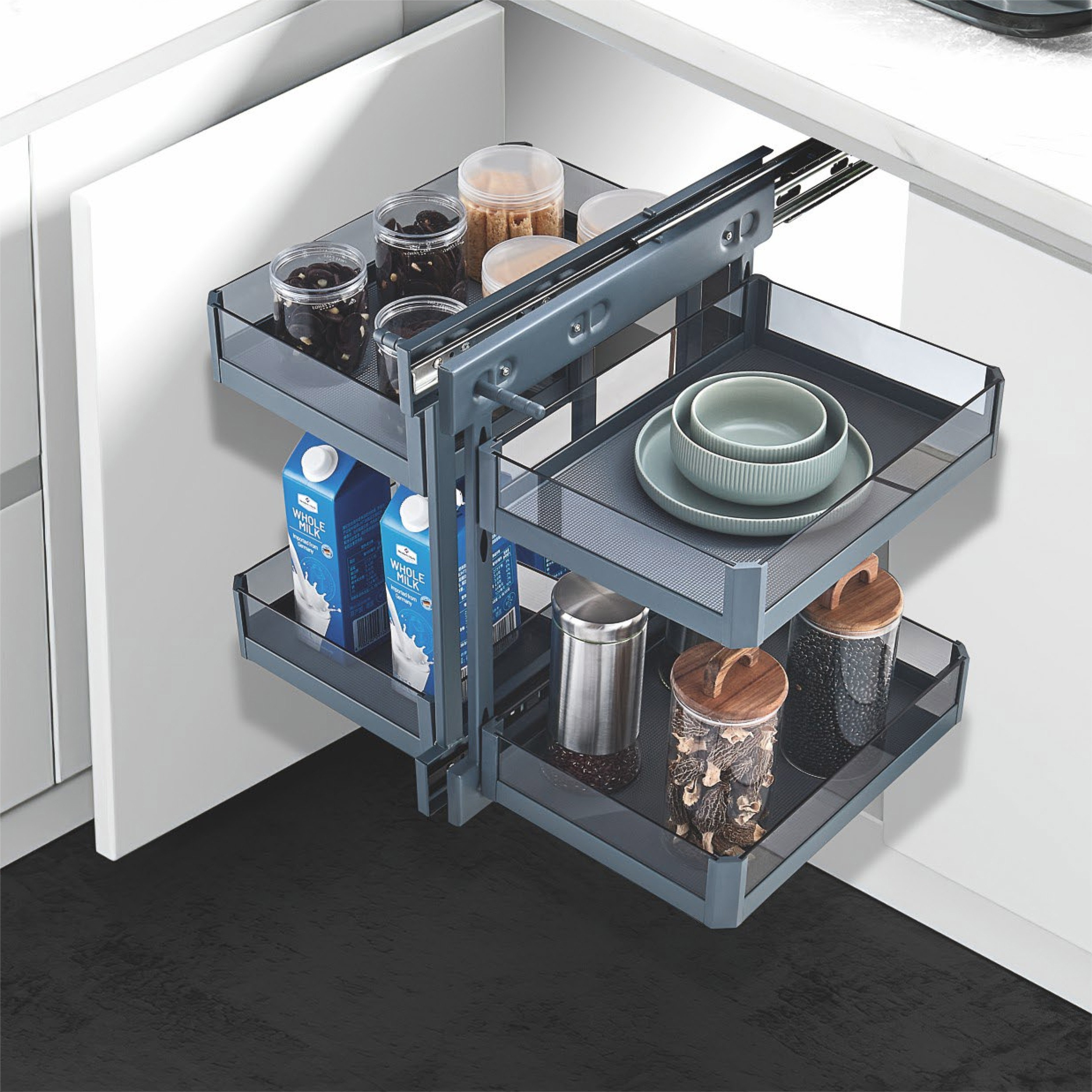 ComSol Pull Out Cabinet Organizer Extendable Kitchen Cabinets Accessories Modern Kitchen Furniture Organizer