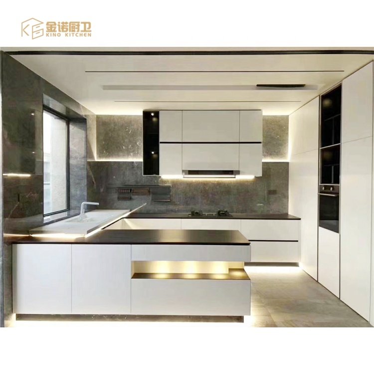 Smart Complete Set Acrylic Cupboards Supplies Custom Wooden Pantry Modern Design Cabinet Kitchen Furniture