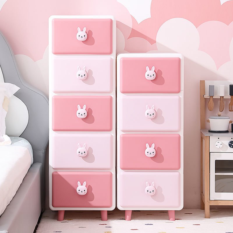 Cartoon storage cabinet drawer type plastic children's wardrobe baby locker multi-layer arrangement rack storage cabinet
