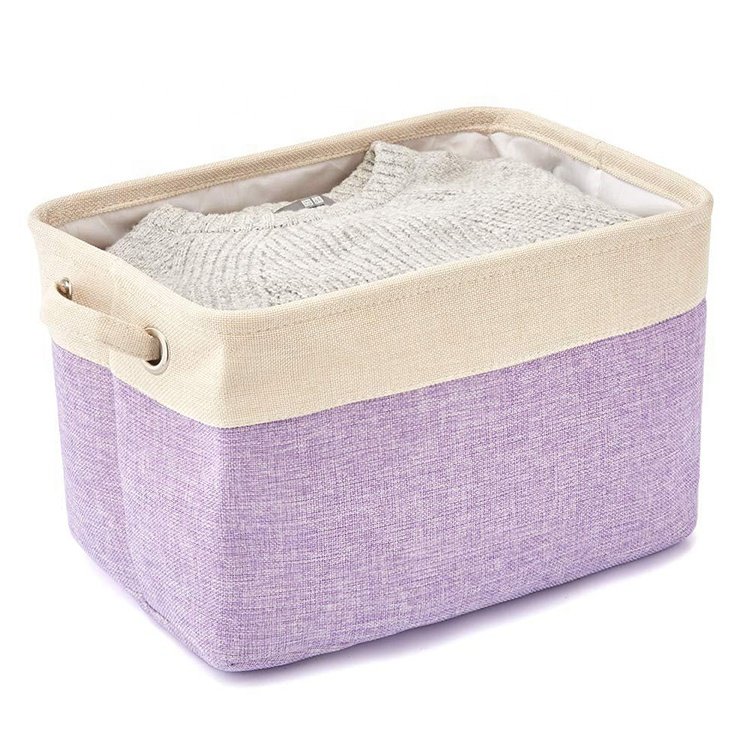 Durable Set of 3 Large Canvas Fabric Tweed Storage Organizer for Loft Home Office Dorm