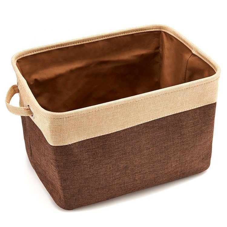 Durable Set of 3 Large Canvas Fabric Tweed Storage Organizer for Loft Home Office Dorm