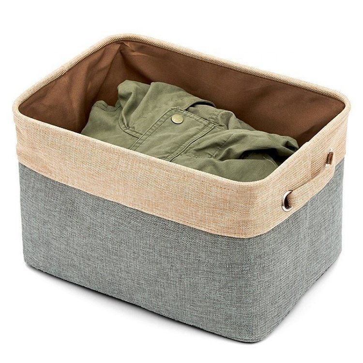 Durable Set of 3 Large Canvas Fabric Tweed Storage Organizer for Loft Home Office Dorm