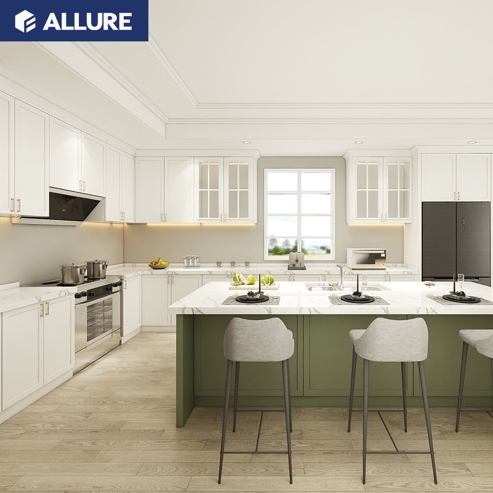 Allure Cheap Simple design Hot Sale Project Cupboard Organizer Latest Modern Furniture Cuisine Moderne