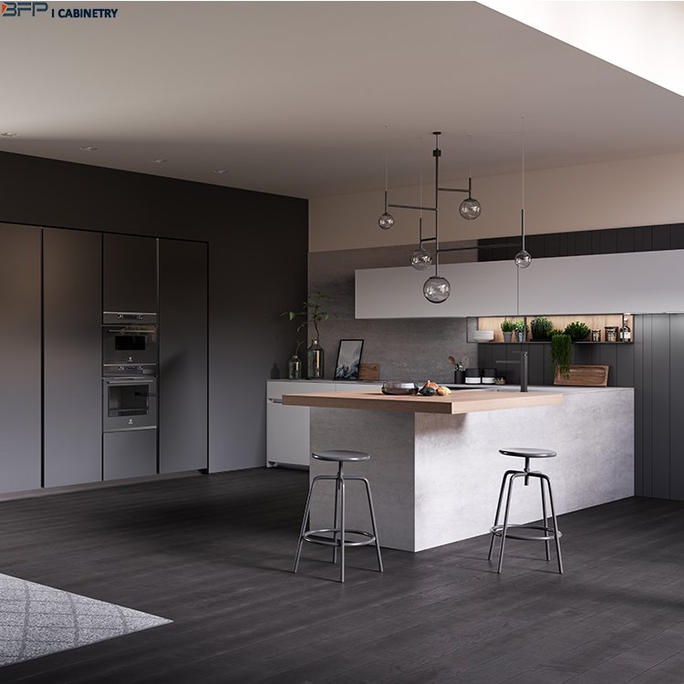 BFP Modern Black and White Lacquer Kitchen Design