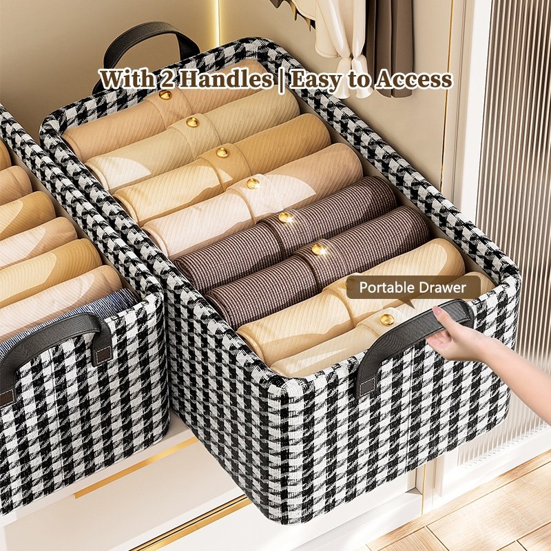 Stackable Foldable Wardrobe Storage Boxes Bins Drawer Organizer Personalized Competitive Price Desktop Cloth Storage Basket