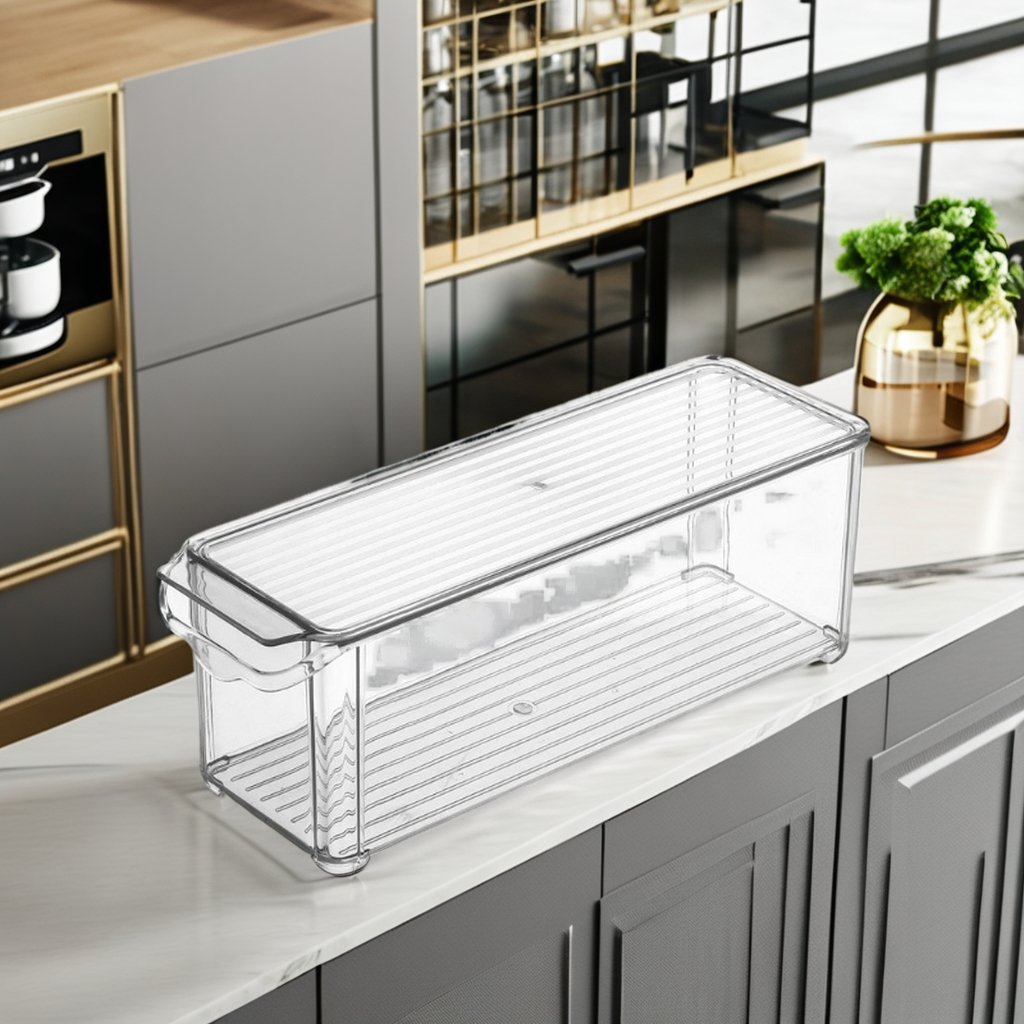 Tall Transparent Plastic Rectangle Storage Box Refrigerator Crisper Special Kitchen Arrangement Sundries Cold Storage Basket
