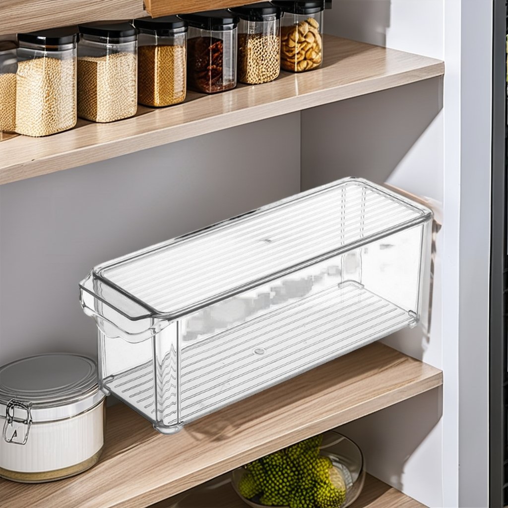 Tall Transparent Plastic Rectangle Storage Box Refrigerator Crisper Special Kitchen Arrangement Sundries Cold Storage Basket