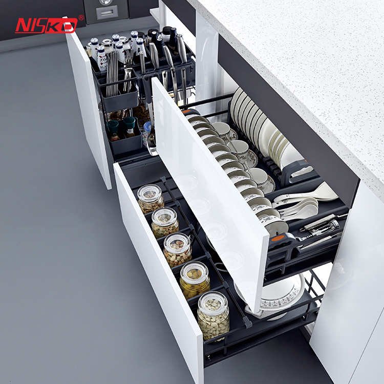 Kitchen seasoning drawer basket storage spice racks pull out baskets