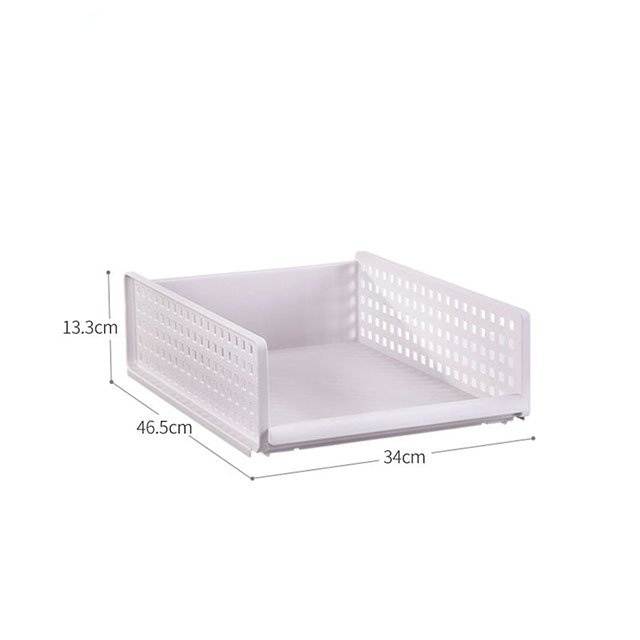 XingYou Stackable Plastic White Wardrobe Storage Basket Drawer Type Closet Storage Box