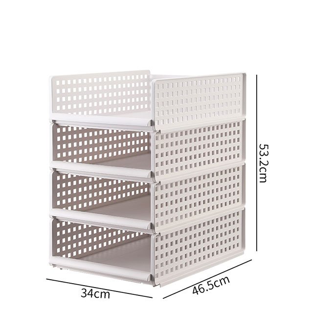 XingYou Stackable Plastic White Wardrobe Storage Basket Drawer Type Closet Storage Box