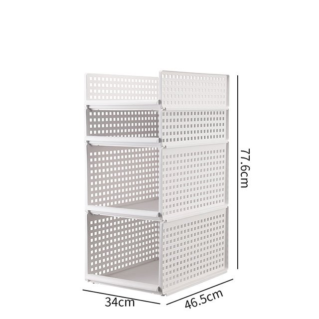 XingYou Stackable Plastic White Wardrobe Storage Basket Drawer Type Closet Storage Box