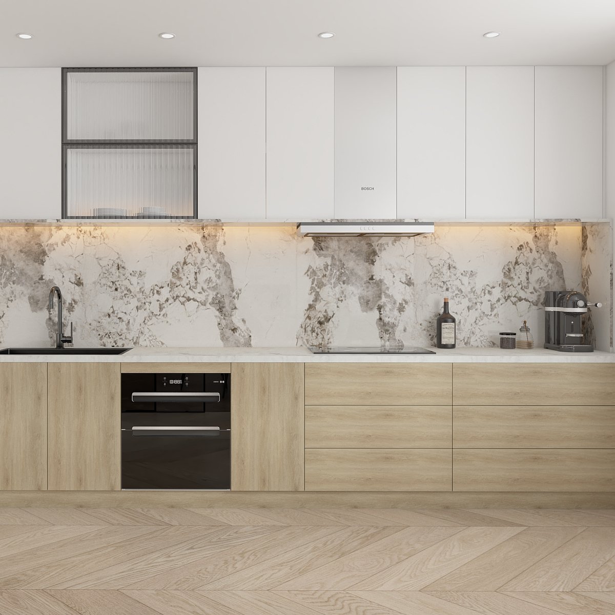 Modern Kitchen Design Modular Lacquer Finish Handless Plywood Kitchen Cabinets armario de cozinha kitchen cabinets & accessories