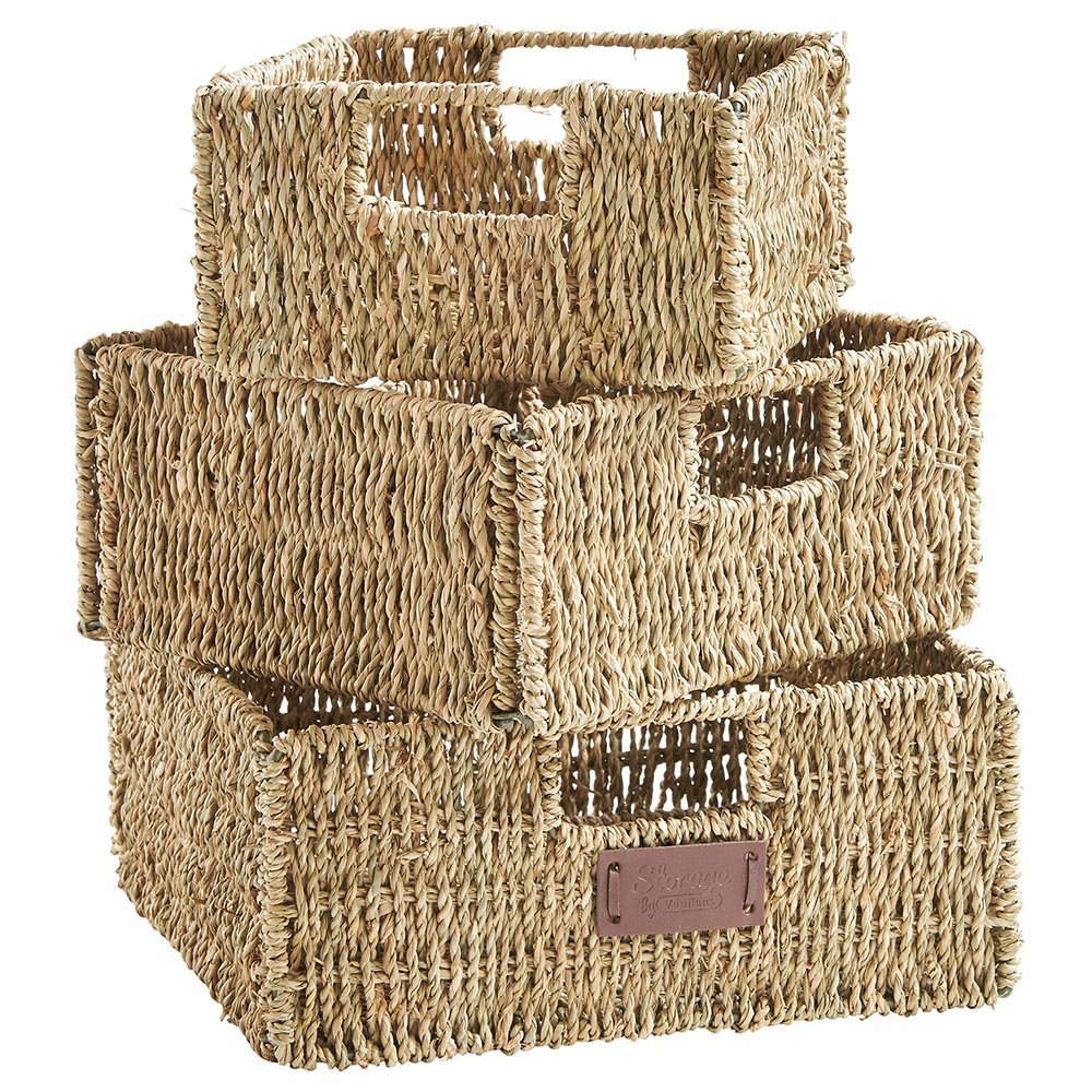 Vietnam factory storage Boxes and bins water hyacinth basket Foldable Handwoven
