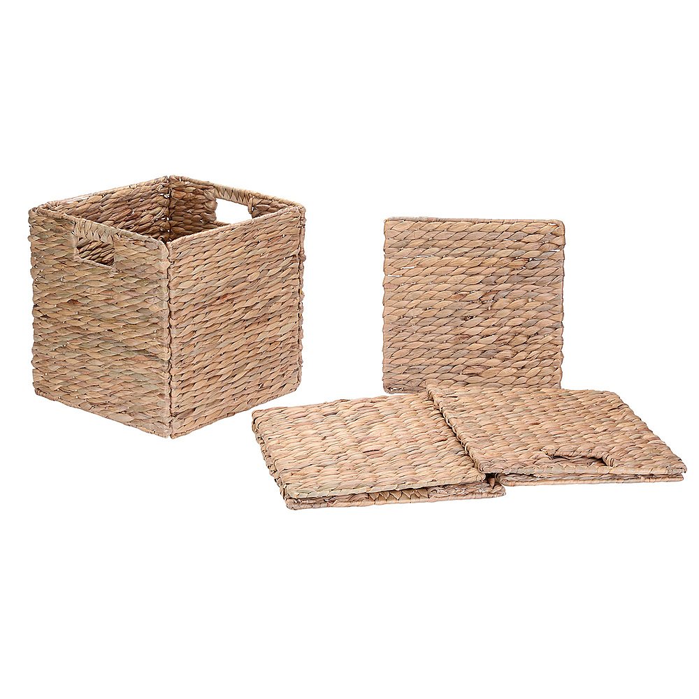 Vietnam factory storage Boxes and bins water hyacinth basket Foldable Handwoven