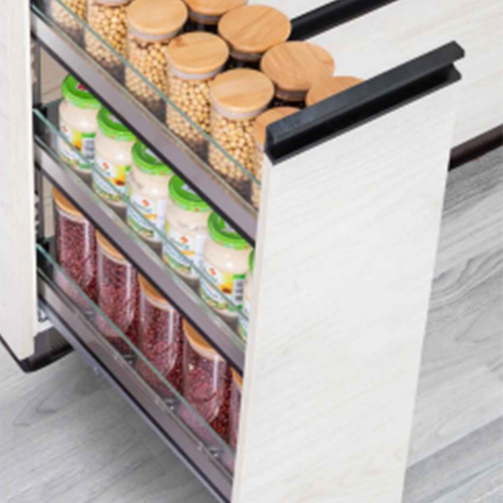 Factory Outlet Kitchen Cabinet Accessories Multipurpose Drawer Basket Pull Out Seasoning Basket