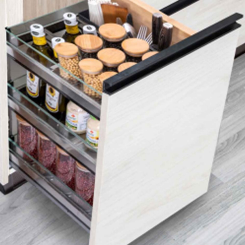 Factory Outlet Kitchen Cabinet Accessories Multipurpose Drawer Basket Pull Out Seasoning Basket
