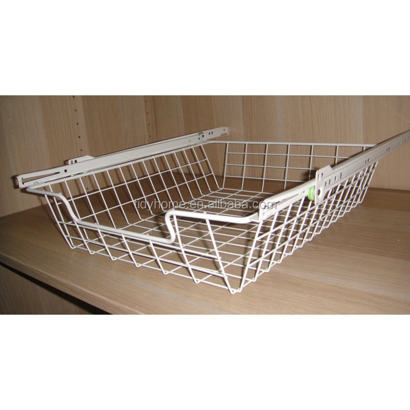 home storage organization wire sliding basket