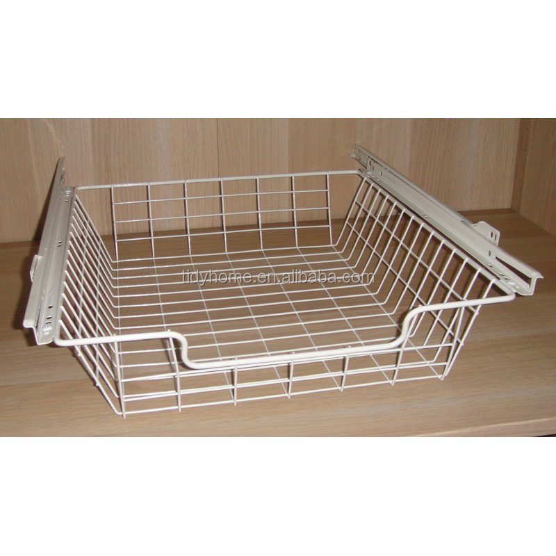 home storage organization wire sliding basket