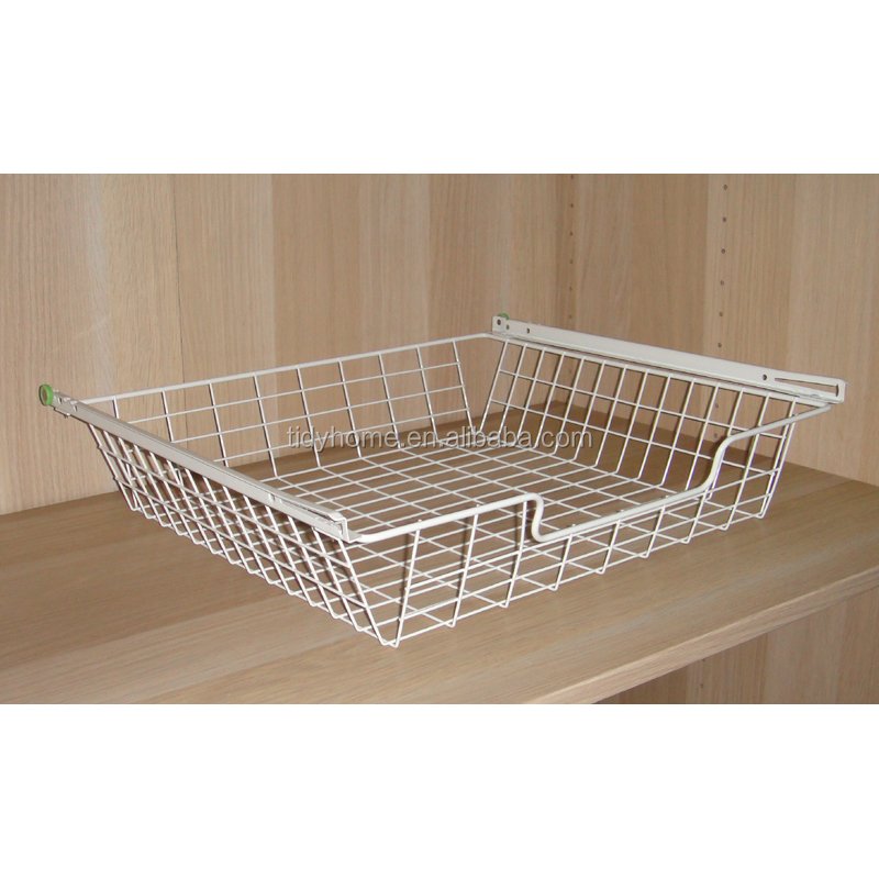 home storage organization wire sliding basket